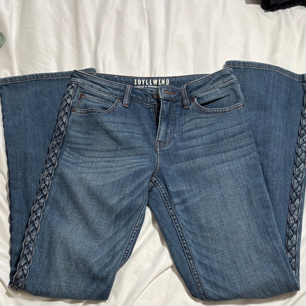 Idyllwind Women's Denim Flare Jeans with Braided Detail